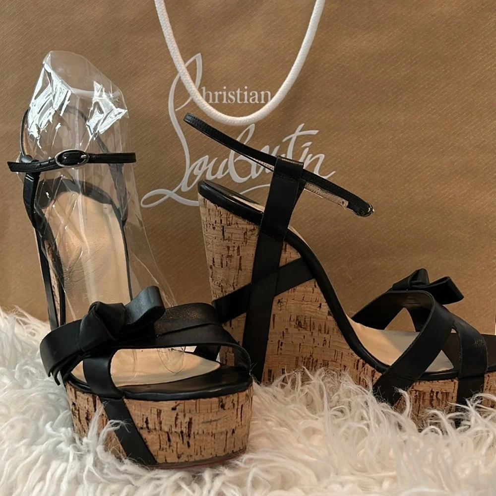 🌹Christian Louboutin Miss Cristo 140      Wedge Heel 🌹 - Picture 5 of 13